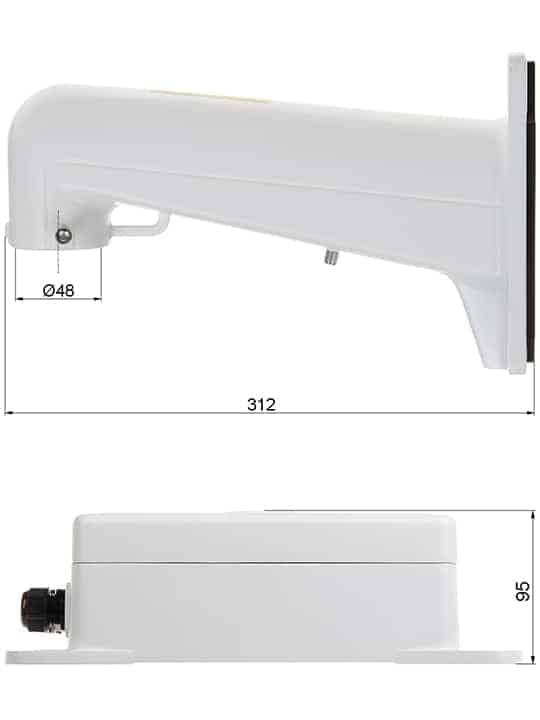 Hikvision PTZ Wall Mount Bracket DS-1602ZJ – Aluminium Alloy, White (Indoor/Outdoor)