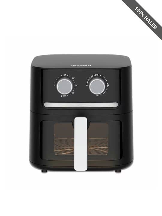 Decakila 6.5L Air Fryer Transparent 1600W Non-slip Pon-Stick Coat Low Oil Fryer, Model KEEC085B