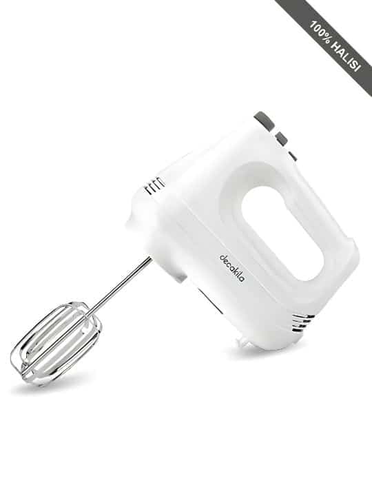 Decakila 200W 6 Speed With Turbo White Steel Beaters and Hook Hand Mixer KEMX001W
