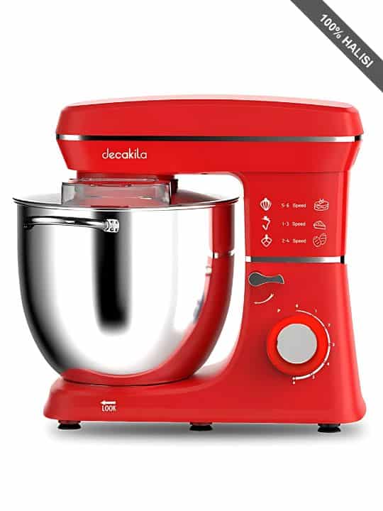 Decakila 1400W 5L 6 Speeds With Pulse Lift-able Head Mixer With Plastic Body Stand Mixer KEMX017R