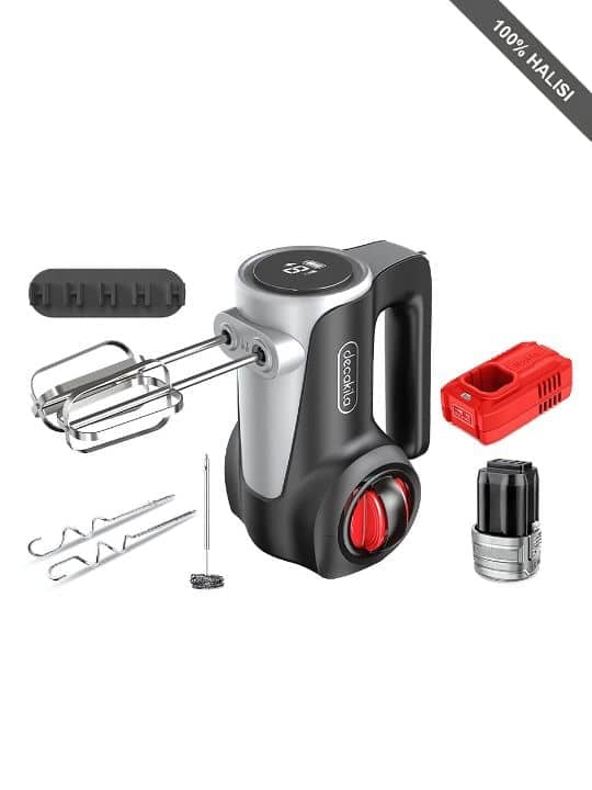 Decakila 125W 7 Speeds w/ LED Display| 2000mAh, Individual Eject Button Hand Mixer KEMX023B