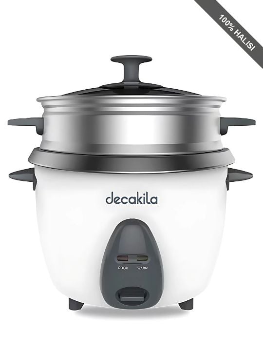 Decakila Automatic Cooking Steamer Tray and Warmer Function 2.8L Rice Cooker, KEER035W