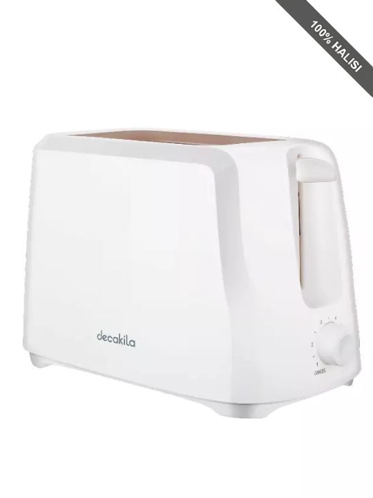 Decakila White 7 Toast Variants Setting Browning Control Toaster 2 Slice 750W, KETS001W