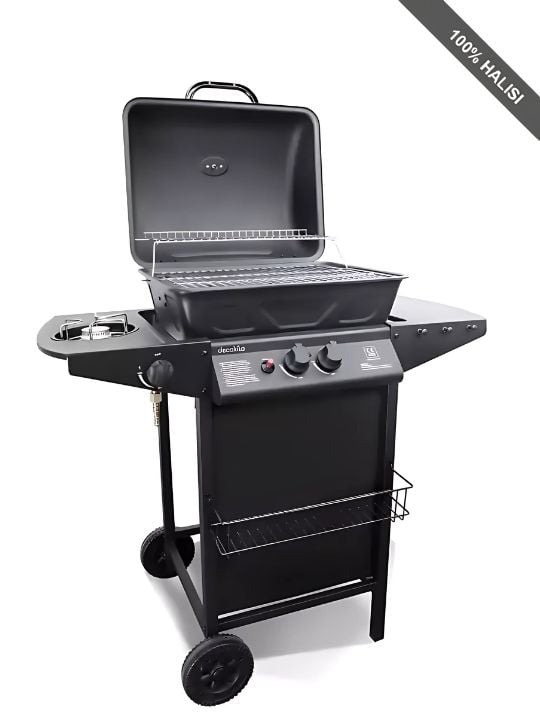 Decakila Piezoelectric Ignition With Thermometer Barbeque Gas Grill 5.5kw, KMGS005B