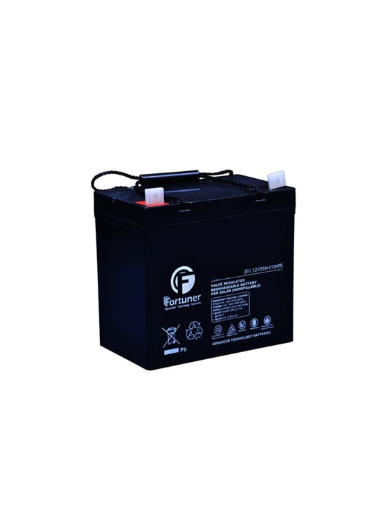 Fortuner Deep Cycle Solar Battery, 12V/50Ah AGM, Maintenance-Free - FR12-50D